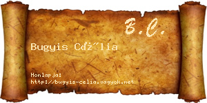 Bugyis Célia névjegykártya